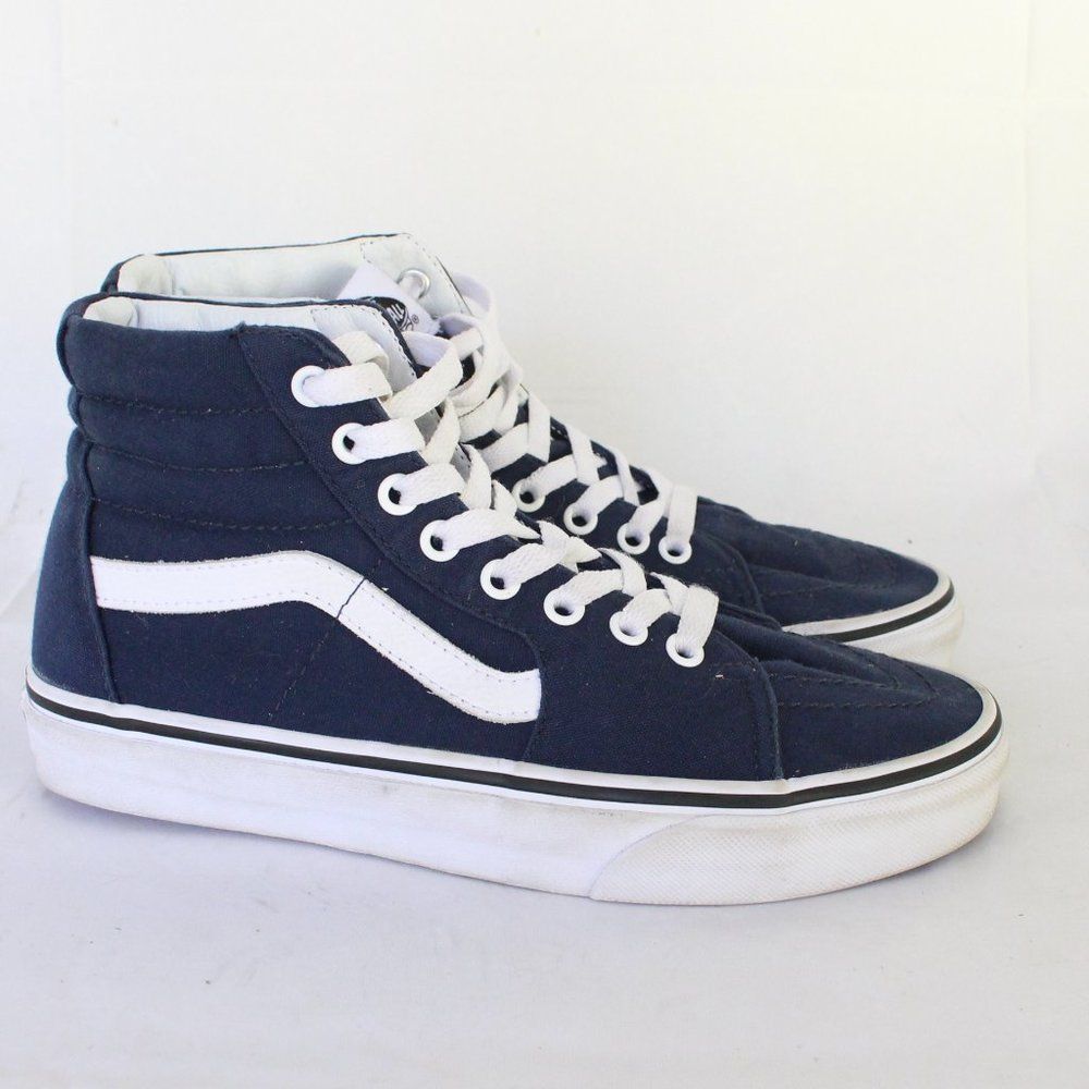 Vans Sk8-Hi Canvas High Top Sneaker Woman's Size 8 Navy Blue Shoes Retro - Picture 5 of 9